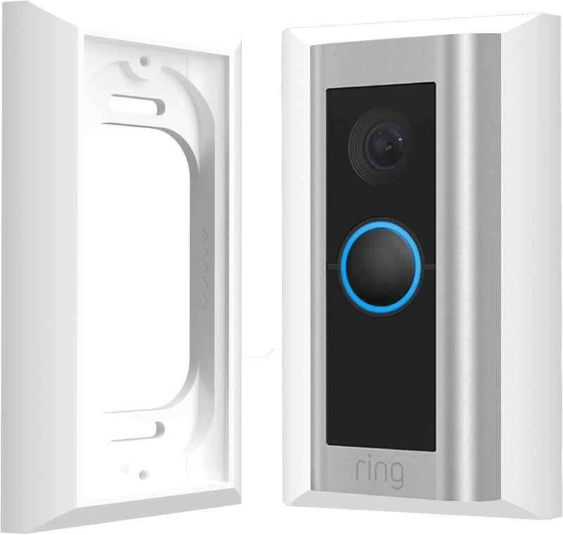 Hidden River Lab Ring Doorbell Mount Genuine Wall Plate for Ring Wired Doorbell PRO - Premium Adapter Plate - White - Image 1